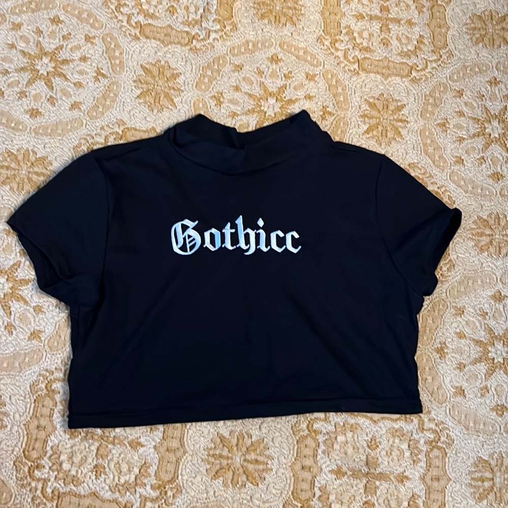 Gothicc Grunge Black Crop Top